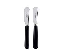Sabre Paris | Lot de 2 Tartineurs 14 cm Pop couleur Noir. Couverts en Acier Inoxydable. Idéal pour beurre, tapenades, pâte à tartiner