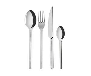 Sabre Paris | Ménagère 24 pièces pour 6 personnes Loft, inox et finition brillante. Comprend 6 couteaux, 6 fourchettes, 6 cuillères à soupe et 6 petites cuillères en Acier Inoxydable