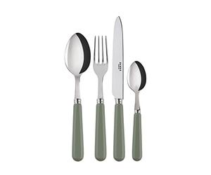 Sabre Paris | Ménagère 24 pièces, Set de couverts de table pour 6 Personnes 23cm Pop, couleur Asperge. Comprend couteaux, fourchettes, cuillères à soupe et petites cuillères en Acier Inoxydable.