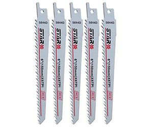SabreCut SCRS644D Lot de 10 lames de scie sabre sabre 150 mm pour coupe rapide du bois