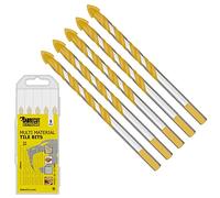 SabreCut SCTBB6 Lot de 5 forets multi-matériaux pour carrelage, céramique, porcelaine, granit, marbre, 6 mm x 100 mm, avec boîte de rangement durable