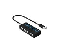 Sabrent 4-Port Hub USB 2.0 avec des commutateurs et des voyants d'alimentation individuels (HB-UMLS)