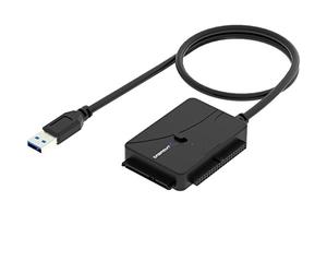 SABRENT Adaptateur USB SATA (3 en 1) Ultra-Rapide 5 Gbps Cable SATA to USB C vers SSD/HDD/IDE 2.5", 3.5" et 5.25", Lecteur Disque Dur avec Alimentation, Prise en Charge de 10To (USB-DS12)