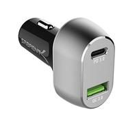 SABRENT Allume Cigare USB C + A, 65W USB-C PD Chargeur Voiture, Charge Rapide, QC 3.2 Chargeur métal, Station de Charge hub Rapide Simultanés pour MacBook iPad Samsung Tablet Ordinateur Portable