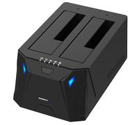 SABRENT Boitier Disque Dur 3.5 Adaptateur SATA to USB 2,5"/3,5", 2 Baies SSD/HDD vers USB 3.0, Boitier Disque Dur 3.5, Clonage Hors Ligne, Supporte UASP, câble Inclus avec Alimentation (EC-HD2B)
