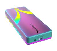 SABRENT Boitier SSD NVMe M.2, Adaptateur SSD M2 USB 3.2 Gen 2x2 20Gbps, Boitier NVMe Externe en Aluminium Durable pour PCIe, M.2 SATA, M Key/M+B Key 2230/2242/2260/2280, Édition Spéciale (EC-RGBC)