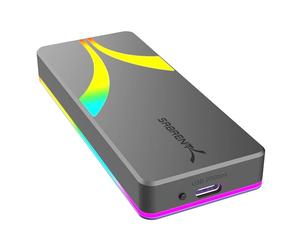 SABRENT Boitier SSD NVMe M.2, Adaptateur SSD M2 USB C 20Gbps USB 3.2 Gen2x2, Boitier NVMe Externe en Aluminium Durable pour PCIe, M.2 SATA, M Key/M+B Key 2230/2242/2260/2280 (EC-RGBG)