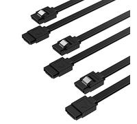 SABRENT Cable SATA 3 Ultra-Rapide 6 Gbit/s, Cable SATA SSD avec loquet de verrouillage pour disques durs, lecteurs CD et DVD, Adaptateur SSD - HDD, 50cm Lot de 3 Noir - (CB-SFK3)