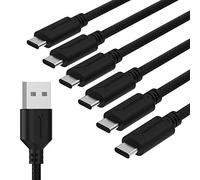 SABRENT Câble USB C 1.8m, type A vers C, charge rapide usb-c, haute vitesse Data cable, peut être utilisé comme câble de transfert de données pc portable, MacBook iPhone Galaxy (Lot de 6) (CB-C6X6)