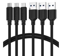 SABRENT Câble USB C 3.2 1.8m, type A vers C, charge rapide usb-c, haute vitesse Data cable, peut être utilisé comme câble de transfert de données, pour pc portable, MacBook etc. (Lot de 3) (CB-C3X6)