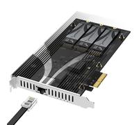 SABRENT Carte d'extension PCIe 3.0 x4 avec 10 GbE et 3 emplacements SSD M.2 NVMe, dissipateur Thermique en Aluminium sans Outil, Prend en Charge 2230/2242/2260/2280, Aucune Bifurcation nécessaire
