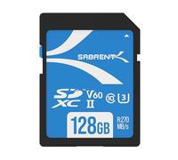 SABRENT Carte SD 128Go UHS-II V60 SDXC - Carte Memoire Appareil Photo, Vitesse de Lecture 270Mo/s, W170Mo/s, SD Card 128 Go, Class 10 U3 - pour Professionnels, cinéastes, photographes (SD-TL60-128GB)