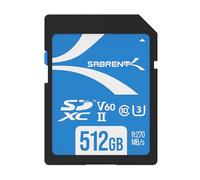 SABRENT Carte SD 512 Go UHS-II V60 SDXC - Carte Memoire Appareil Photo, Vitesse de Lecture 270Mo/s, W170Mo/s, SD Card 512 Go, Class 10 U3 - Pour professionnels, cinéastes, photographes (SD-TL60-512GB)