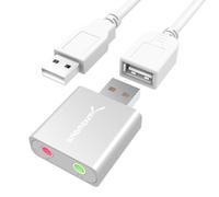 SABRENT Carte Son Externe, Adaptateur Audio USB vers 3,5mm Jack, Aluminium convertisseur de Carte Son USB avec Stéréo, Micro, pour PS4, PS5, PC Laptop, Compatible avec Windows, Mac (AU-EMAC)