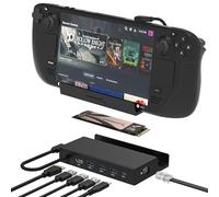 SABRENT Dock Steam Deck 7-en-1, avec Boîtier SSD M.2 NVMe, Steam Deck Dock 95W PD Charge, Docking Station HDMI 4K@60Hz, avec 3 Ports USB-A et 2 USB-C pour Valve Steam Deck et Rog Ally (DS-SDNV)