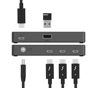 SABRENT Hub Thunderbolt 4 avec Charge de 60 W pour Ordinateurs Portables, Prend en Charge 2 moniteurs 4K à 60 Hz ou 1 Moniteur 4K à 144 Hz + 1 Mon. 5K/6K/8K à 60 Hz (DSC), câble TB4 de 15,7" Inclus