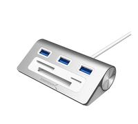Sabrent HUB tout-en-un premium en aluminium avec 3 ports USB 3.0 et lecteurs de carte (câble de 30cm), pour MacBooks, Mac Mini, ou PC (HB-MACR)