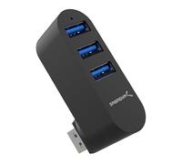 SABRENT Hub USB, Adaptateur USB 3.2 orientable à 90°/180°, Data Hub USB 3 Ports, Aluminium USB multiport pour Macbook, Mac Pro/Mini, iMac, Surface Pro, XPS, Notebook PC, clés USB, etc. (HB-R3MB)
