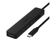 SABRENT HUB USB C, Data hub avec HDMI 4K | 1 Port USB 3.2 | 1 Port 2.0 | USB-c Power Delivery 60W | Lecteur de Carte SD/MicroSD USB Adaptateur, Station d’Accueil multiport (HB-TC6C)