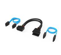 SABRENT kit de connexion pour SSD/Disque dur SATA [Molex 4 broches vers 2 câbles SATA 15 broches (doubleur d’alimentation) + 2 câbles Data SATA (CB-SDSP)