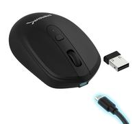 SABRENT Souris sans Fil, Souris Gamer, Rechargeable avec récepteur USB, DPI réglable 800/1200/1600, clic Silencieux muet, Souris d'ordinateur Optique Connexion 2,4 GHz (MS-RCWM)