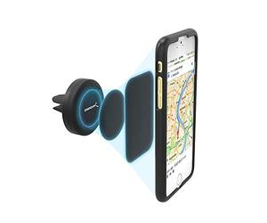 SABRENT Support Téléphone Voiture, Aimant Porte Téléphone Voiture Magnetique, Support Smartphone Grille Aération, Portable Support Telephone, Rotation 360° Super Aimants Puissants (CM-MGHB)
