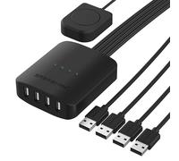 Sabrent Switch 4 ports USB 2.0. Commutateur de partage pour 4 ordinateurs et périphériques. Indicateurs à LED (USB-USS4)