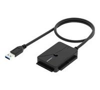 SABRENT Adaptateur USB SATA (3 en 1) Ultra-Rapide 5 Gbps Cable SATA to USB C vers SSD/HDD/IDE 2.5", 3.5" et 5.25", Lecteur Disque Dur avec Alimentation, Prise en Charge de 10To (USB-DS12)