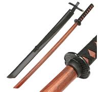 Sabres de Kendo d'entraînement en Bois de 100 cm,Bokken Fait Main avec Fourreau en Cuir,Katana en Bois pour entraînement,Cosplay,fête,Spectacle,Cadeau