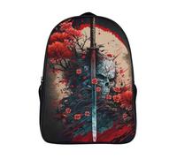 sabres de samouraï mode sac à dos à la mode et durable sacs d'école 2 compartiment fleur rouge sang 3d imprimé sacs d'école-16,12 ans et plus garçon et fille pour l'école les voyages les affaires