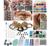 Sabrikas Laissez libre cours à votre esprit créatif Métallique Cuir Bohème Macramé Enveloppant Bracelet en Verre Cristal Bijouterie Fait Main Kit avec Tutoriel Vidéo Loisir pour Adolescents et Adultes