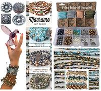 Sabrikas Let Your Creative Spirit Run Free Kit de fabrication de bijoux en macramé avec bracelet enroulé en spirale et perles de verre en cristal pour filles