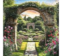 Sabrikas Let Your Creative Spirit Run Free Rideau de douche en forme d'arche en pierre avec fleurs - Tapisserie murale - 180 x 180 cm (l x H)