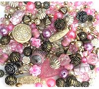 Sabrikas Lot d'environ 275 perles pour création de bijoux Rose