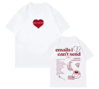 Sabrina Carpenter Album Tour T-Shirt Hommes Femmes Col Rond Coton Manches Courtes Imprimé Unisexe T-Shirt Couples Haut XS~4XL-White||s