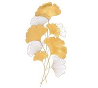 SABUIDDS Décoration murale en métal - Gingko - 55 x 110 cm - Décoration murale 3D - Pour la maison, le bureau, la chambre à coucher, le salon et les restaurants d'hôtel - Doré