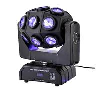 SABUIDDS Éclairage de scène à tête mobile DJ - Éclairage de scène disco - LED avec DMX512/RGBW - Mini projecteur mobile professionnel - Effet stroboscopique 4 en 1 - Pour DJ, discothèque, Halloween,