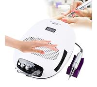 SABUIDDS Lampe 3 en 1 - Lampe UV LED 140 W - Pour ongles en gel - Avec aspirateur à ongles et ponceuse à ongles électrique - Lampe UV LED - Pour ongles en gel - Séchoir à ongles