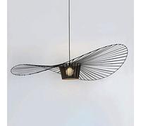 SABYDICAR Lampe à Suspension Lustre De Salon Vintage LED Vertigo En Fibre Verre / Polyuréthane E27 Pour Abat-jour, Restaurant, Bar, Café, Noir, 160cm, SABYDICAR-JPHS