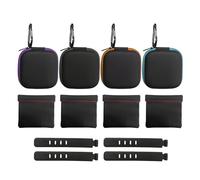 Sac à 4 mousquetons pour casque avec 4 poches noires pour le rangement des câbles et 4 sangles de gestion des câbles pour un transport facile, étui de protection pour casque et boîte de rangement