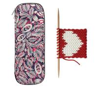 Sac à aiguilles à tricoter - Grand rangement pour tissu, support en coton et lin | Trousse à outils de crochet, organiseur à crochet circulaire long et droit | Pochette fourre-tout portable légère