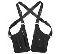 Sac à aisselles à Double épaule en cuir PU, sac tactique antivol pour hommes (noir)