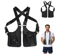 Sac à aisselles à double épaule, sac aisselles antivol en cuir PU portable, pochette d'épaule cachée réglable sous les bras pour les fêtes Steampunk, shopping en plein air, décoration extérieure