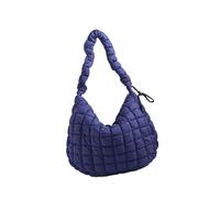 Sac à aisselles de grande capacité pour femme, sac à bandoulière de couleur unie, cordon de serrage, épaule matelassée, grande capacité, sac à bandoulière matelassé, aisselle, bleu, One Size
