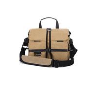 Sac à appareil photo en toile, imperméable, compatible avec Canon 5D4, avec coussin de épaule, couleur kaki, dimensions 13×26×19 cm