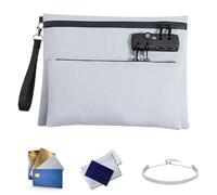 Sac À Argent Avec Cadenas Portefeuille Tendance, Zip Double Couche | Sac À Argent Double Couche Avec Cadenas Pour Hommes Fournitures Banque Et Notaire