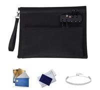 Sac À Argent Verrouillable | Pochette Accessoires | Porte-Monnaie Verrouillé à Double Couche Universel pour Espèces Banque Fournitures Notariales et Organisation Sécurisée de