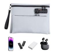 Sac À Argent Verrouillable Portefeuille Tendance Double Couche | Sac À Zip Pour Hommes Fournitures Banque Et Notaire