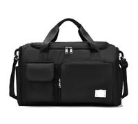 Sac à Bagages Portable Sac à Main de Voyage for Femmes, 2 pièces, Sac bandoulière Grande capacité, Compartiment Chaussures, Sacs Sport et Fitness for Dames(Black)