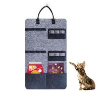 Sac à baguette pour chat - Support mural en feutre pour pour chat avec | crochets adhésifs, gain de place, pochette de rangement cachée multi-poches | Pour propriétaires de chats